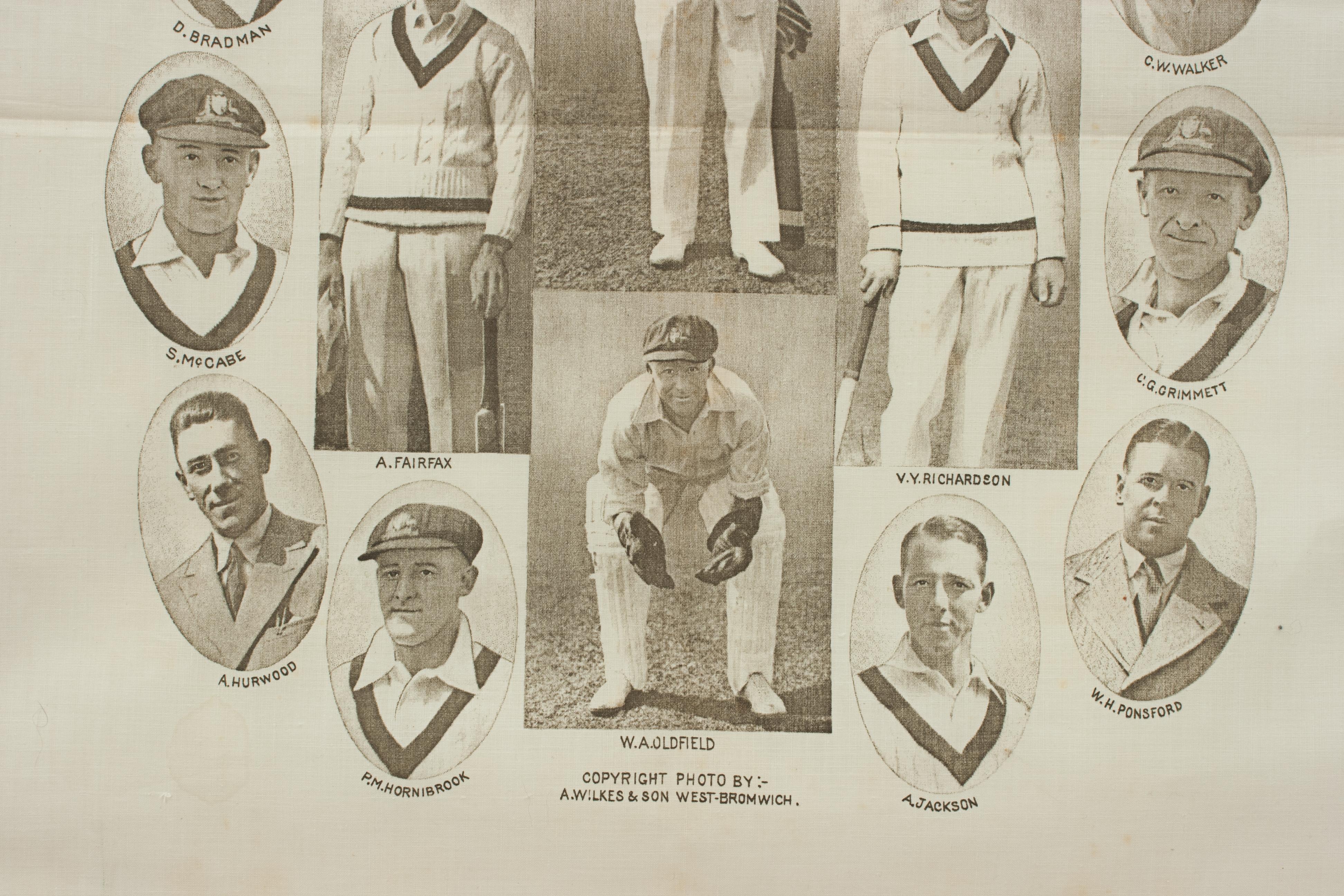 Commemorative Cricket Handkerchief, 1930 Australian Cricket Team 3