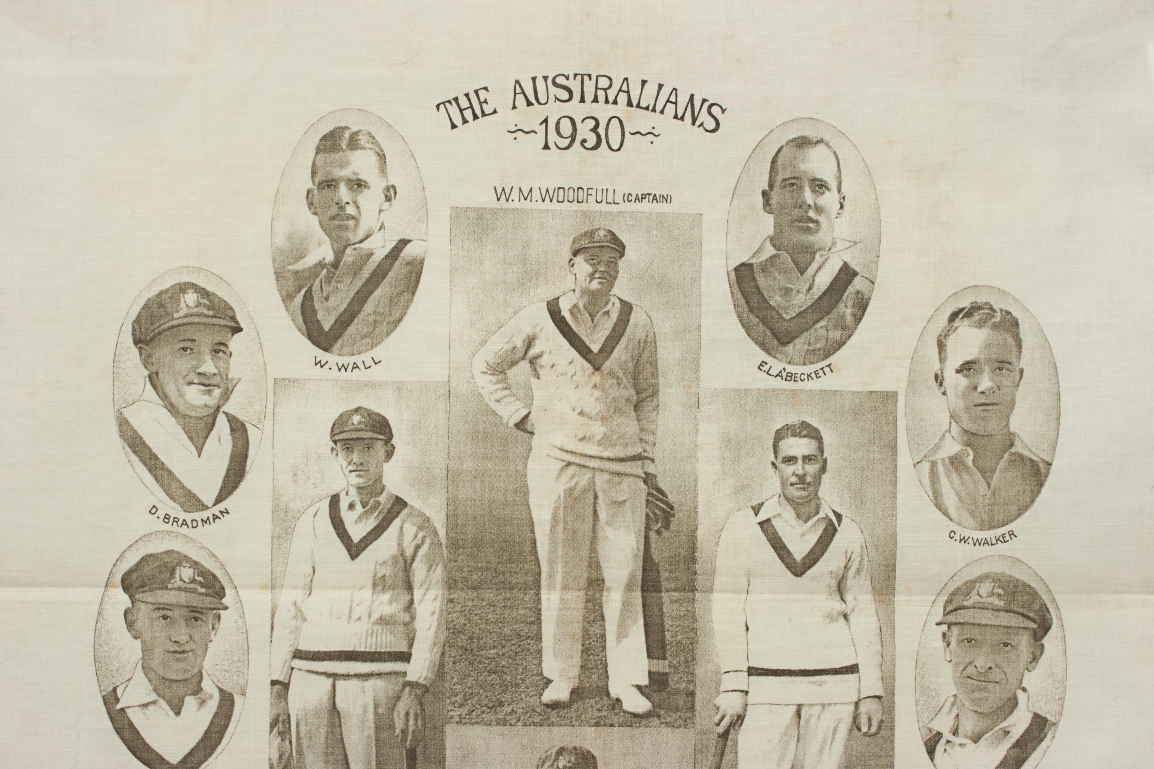 Commemorative Cricket Handkerchief, 1930 Australian Cricket Team 4
