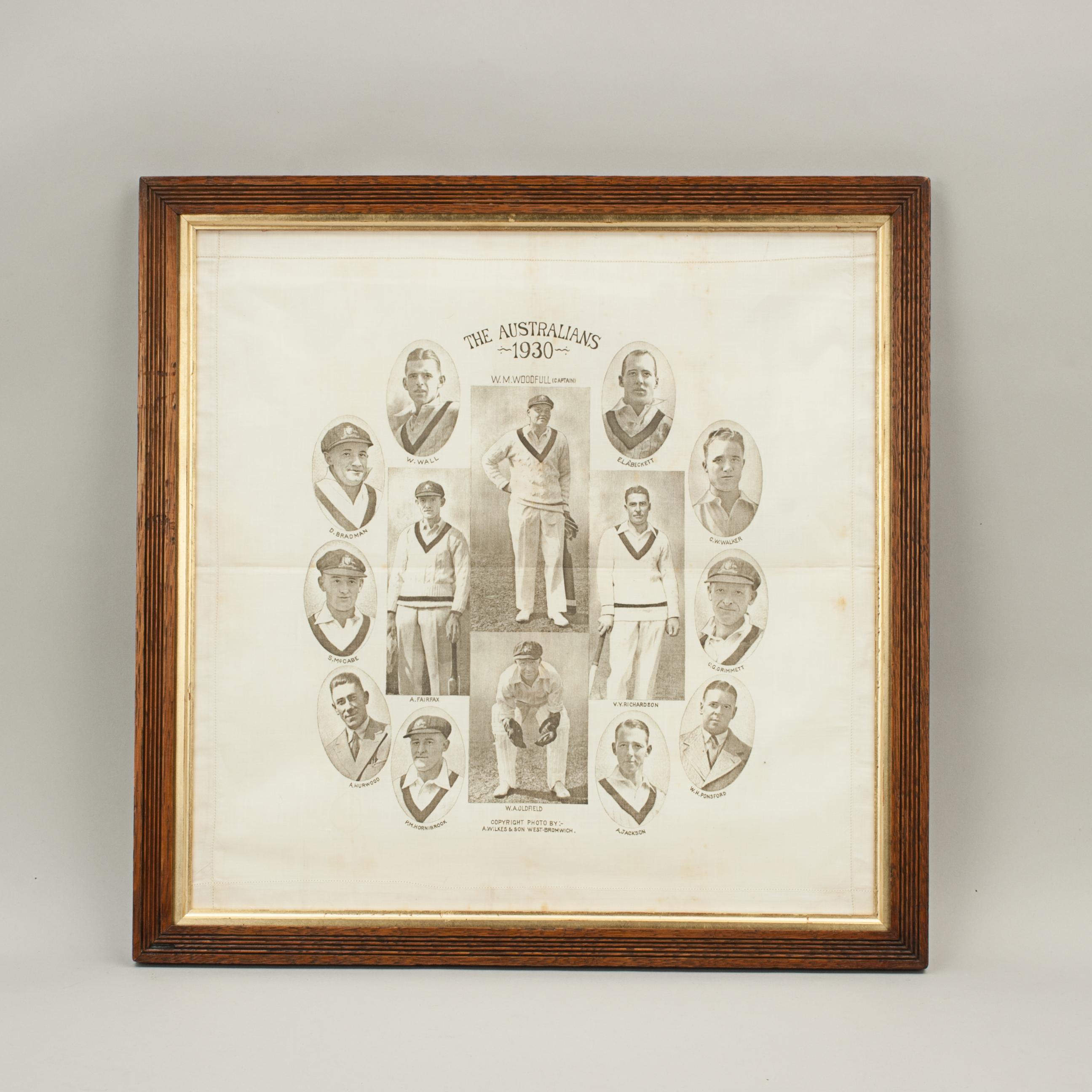 Commemorative Cricket Handkerchief, 1930 Australian Cricket Team 8