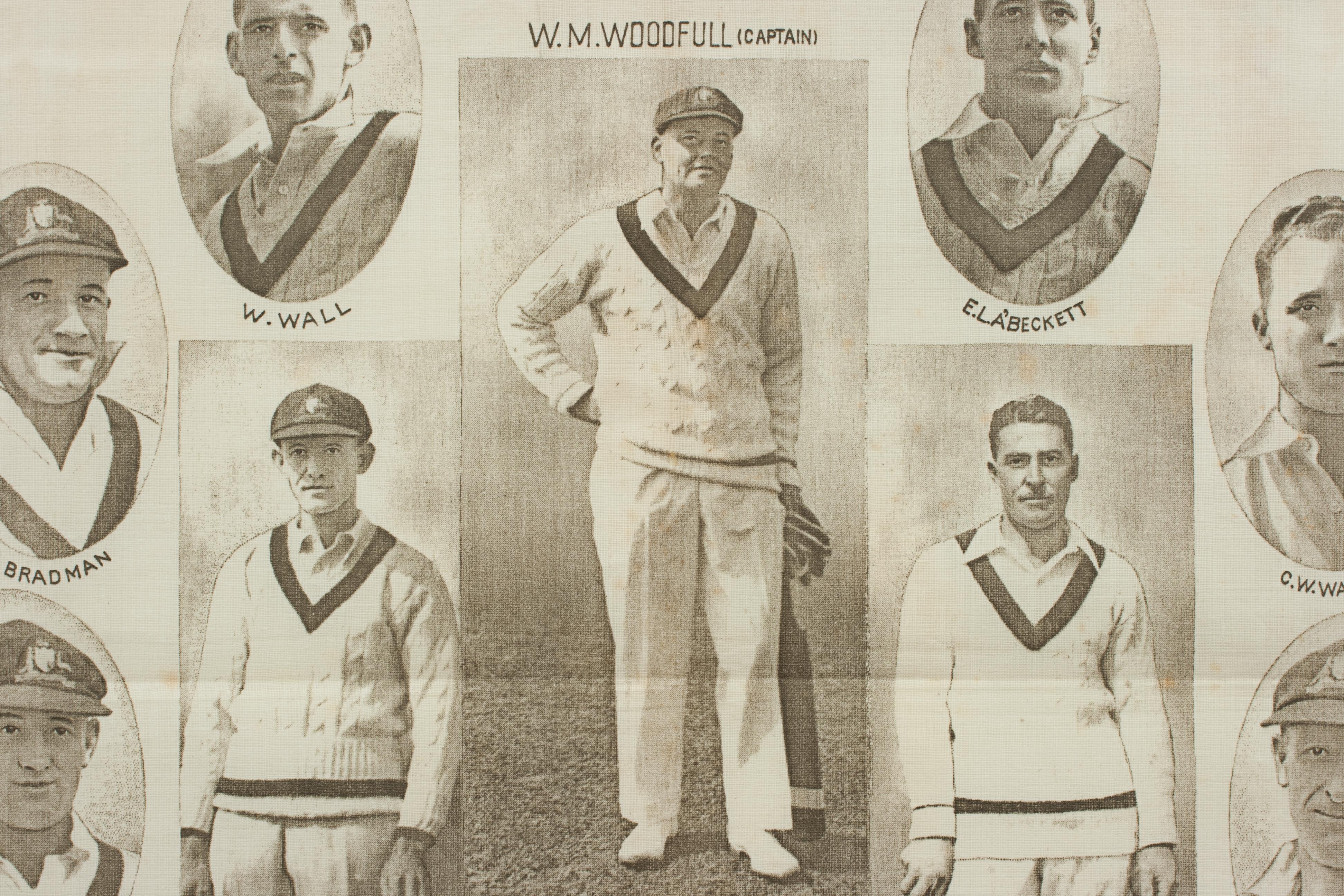 Linen Commemorative Cricket Handkerchief, 1930 Australian Cricket Team