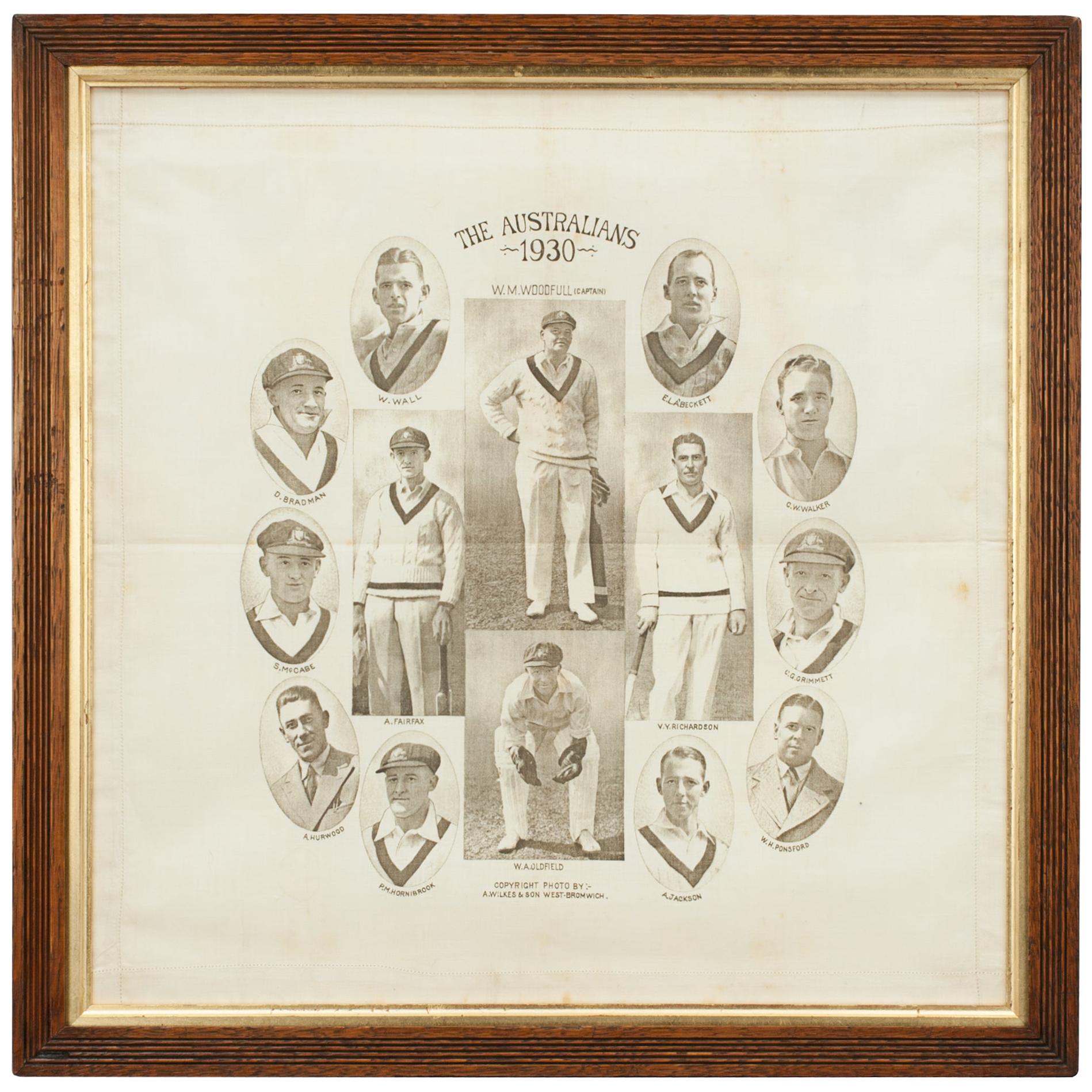 Commemorative Cricket Handkerchief, 1930 Australian Cricket Team
