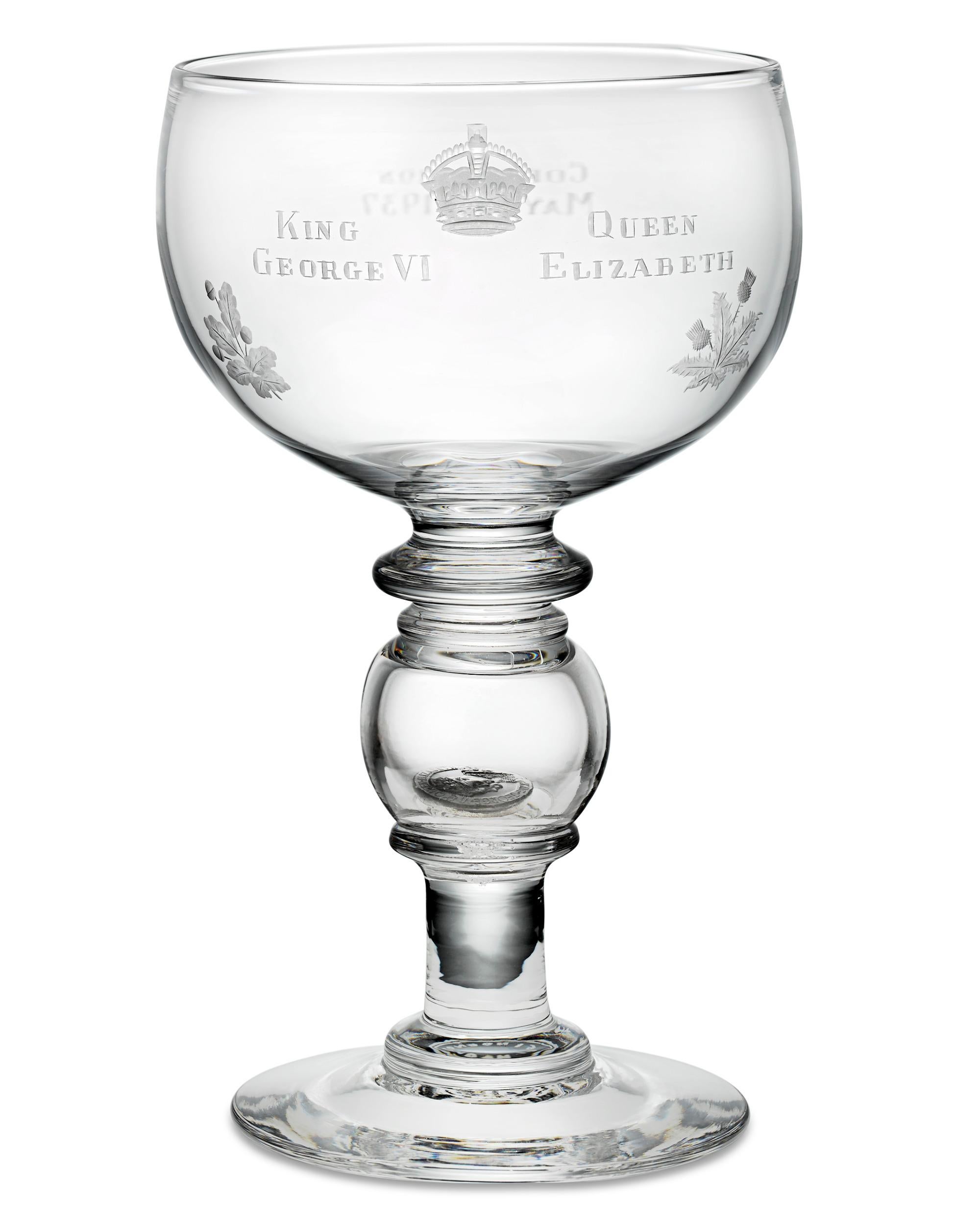1937 coronation glass tumbler