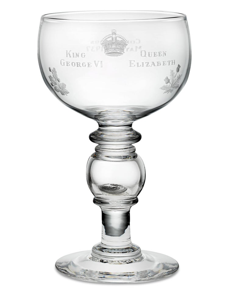 English Commemorative King George VI and Queen Elizabeth Coronation Goblet For Sale