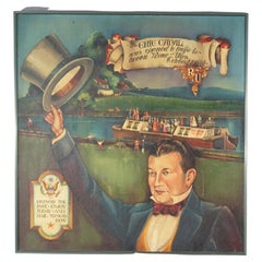 Commemorative Oil Painting Celebrating the 1819 Opening of the Erie Canal 20th C