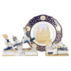 Commemorative plate & 2 sculptural - St Paul's Cathedral Charles & Diana Wedding
