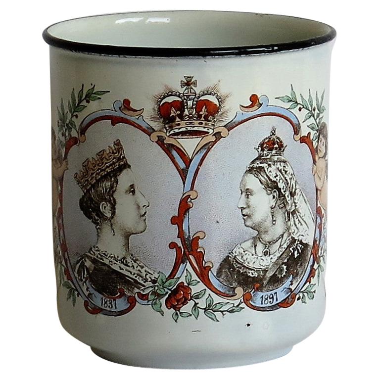 Commemorative Queen Victoria Enamel Mug or Cup Diamond Jubilee 1837-1897 