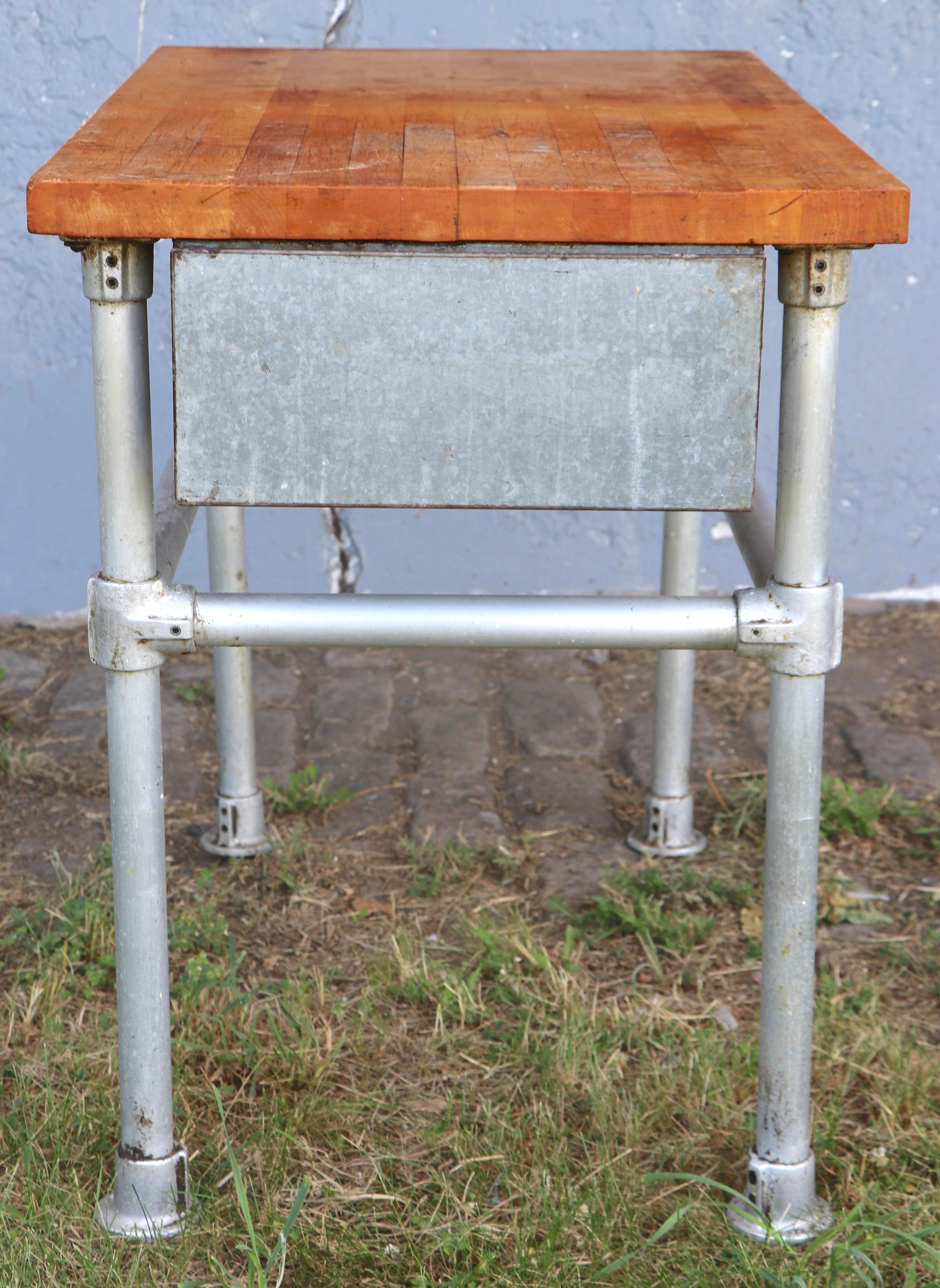 folding butcher block table