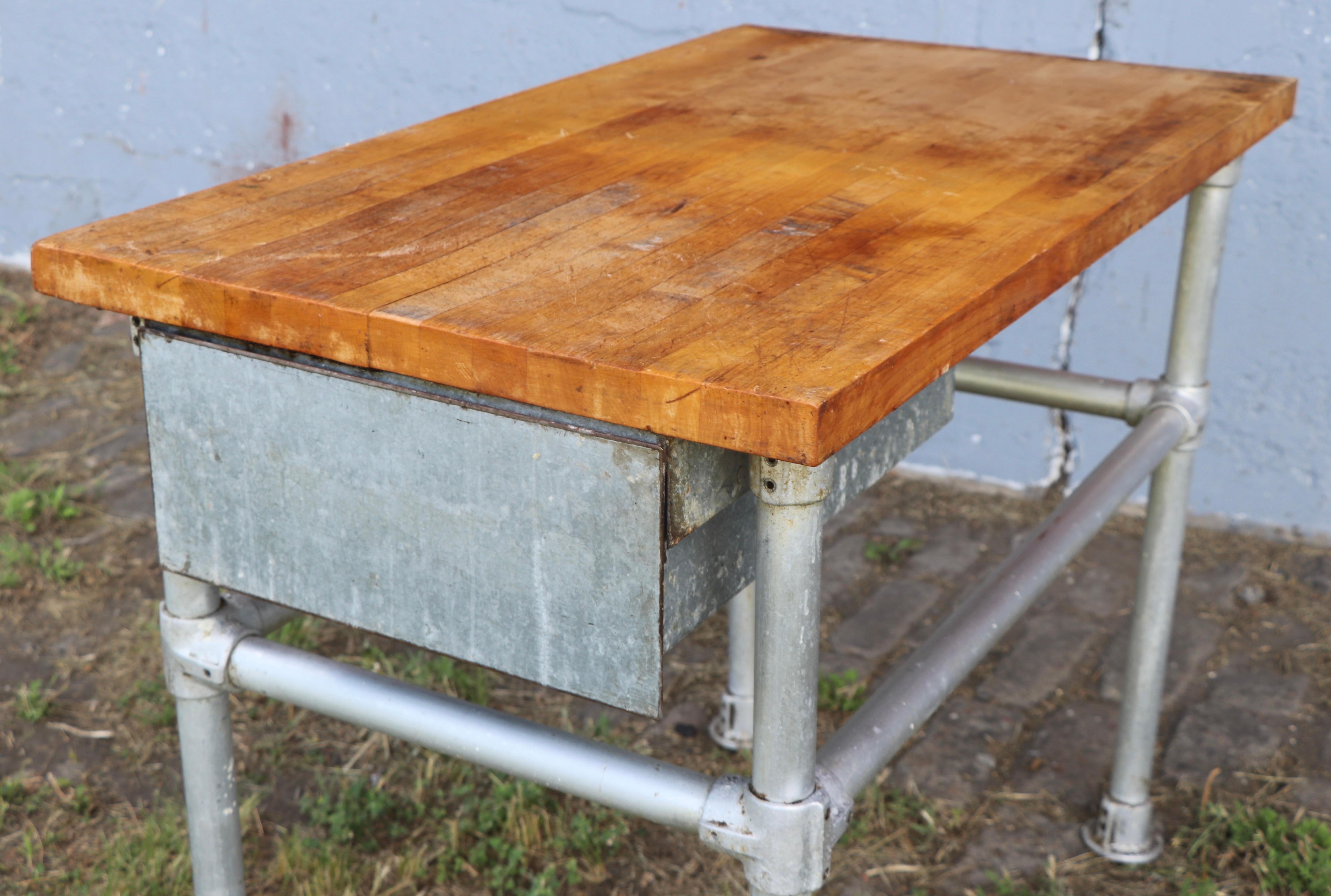 folding butcher block table