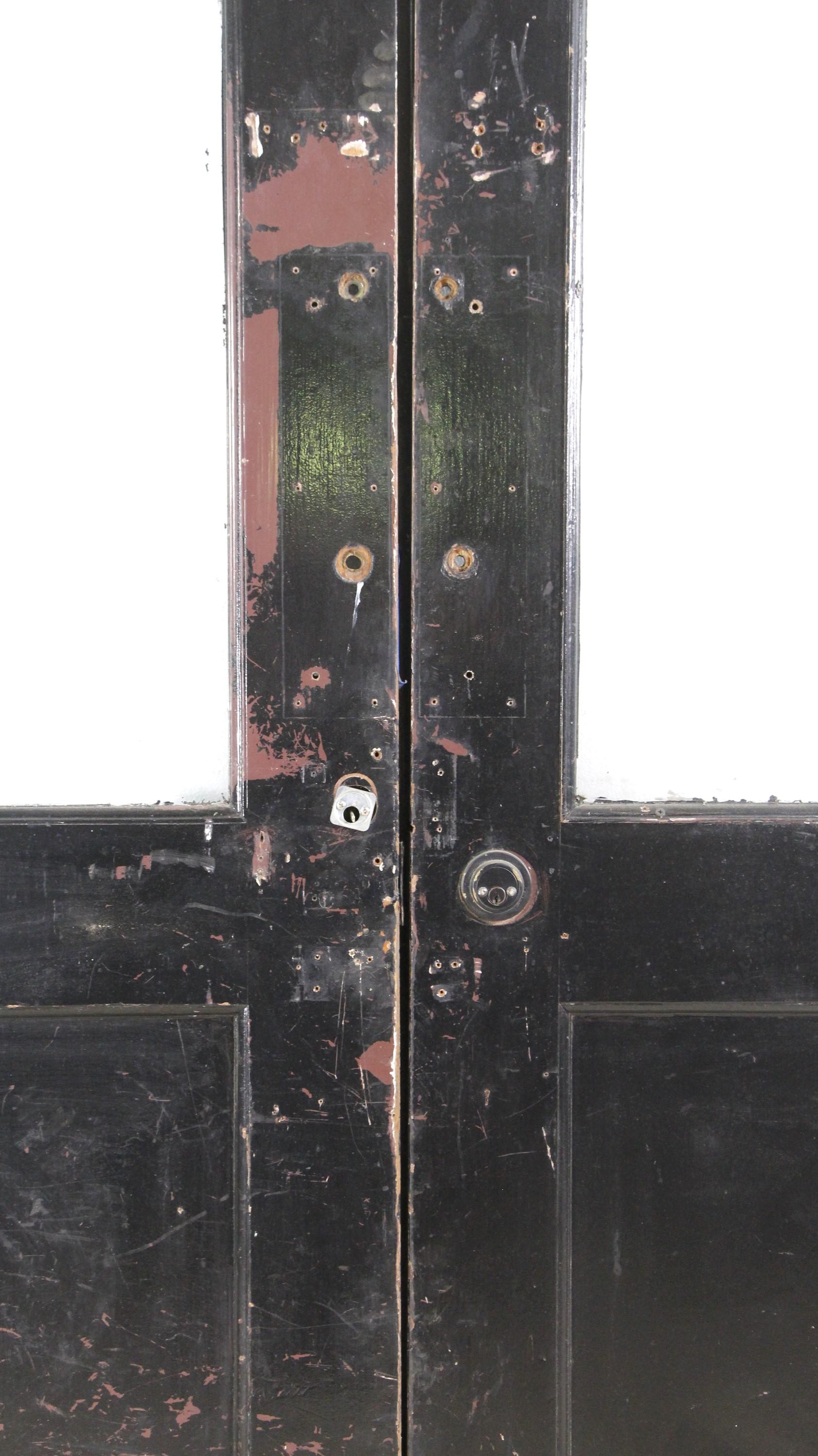 Commercial Wood Double Doors w. Single Glass Pane 1