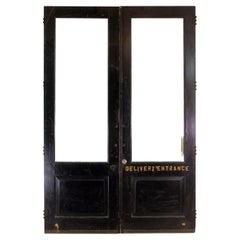 Commercial Wood Double Doors w. Single Glass Pane