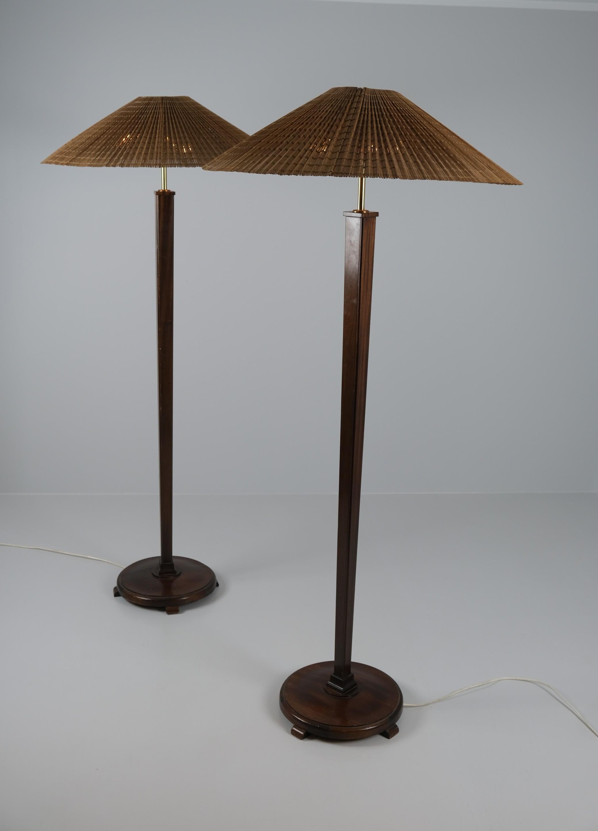 Mid-20th Century Commissioned Pair of Paavo Tynell / Paul Boman 1948 floor lamps, Taito 1940s For Sale