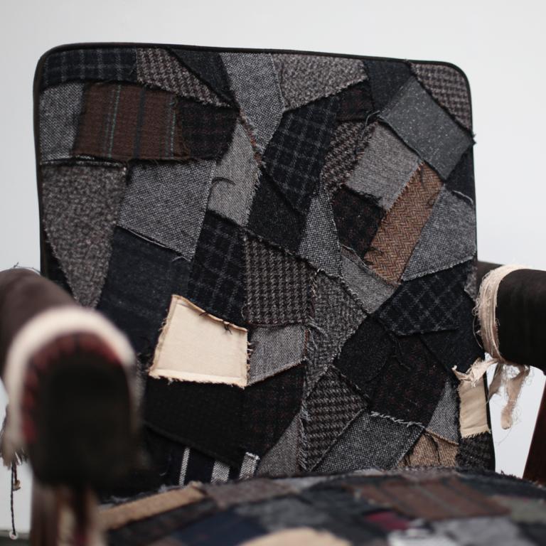 Committee Chair with patchwork by Pierre Jeanneret In Good Condition In Edogawa-ku Tokyo, JP