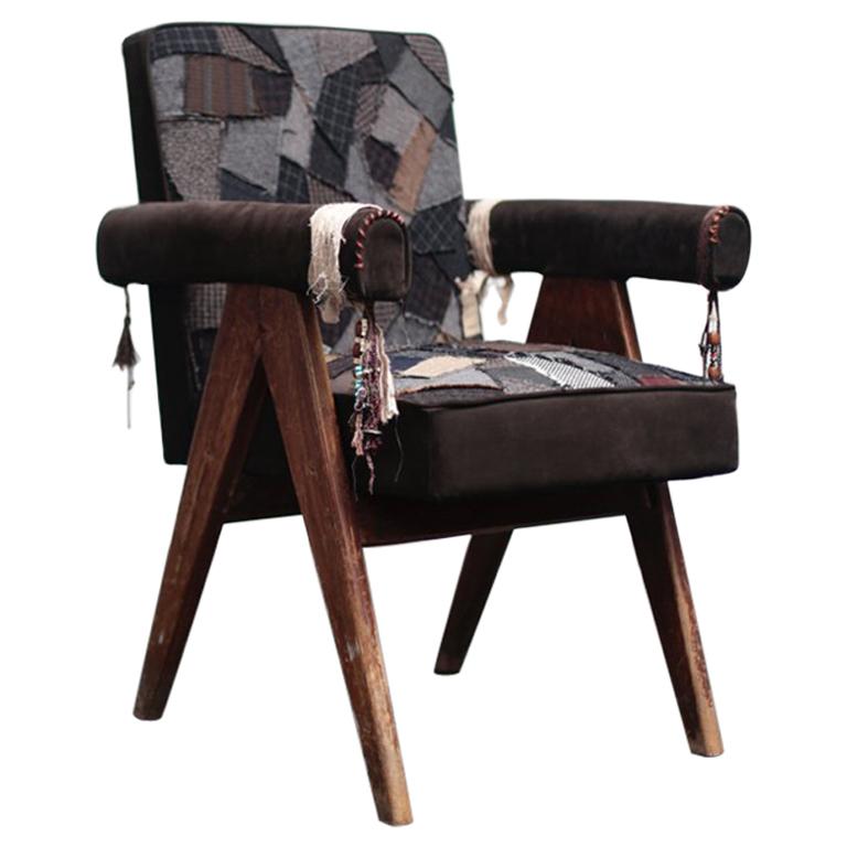 Committee Chair with patchwork by Pierre Jeanneret