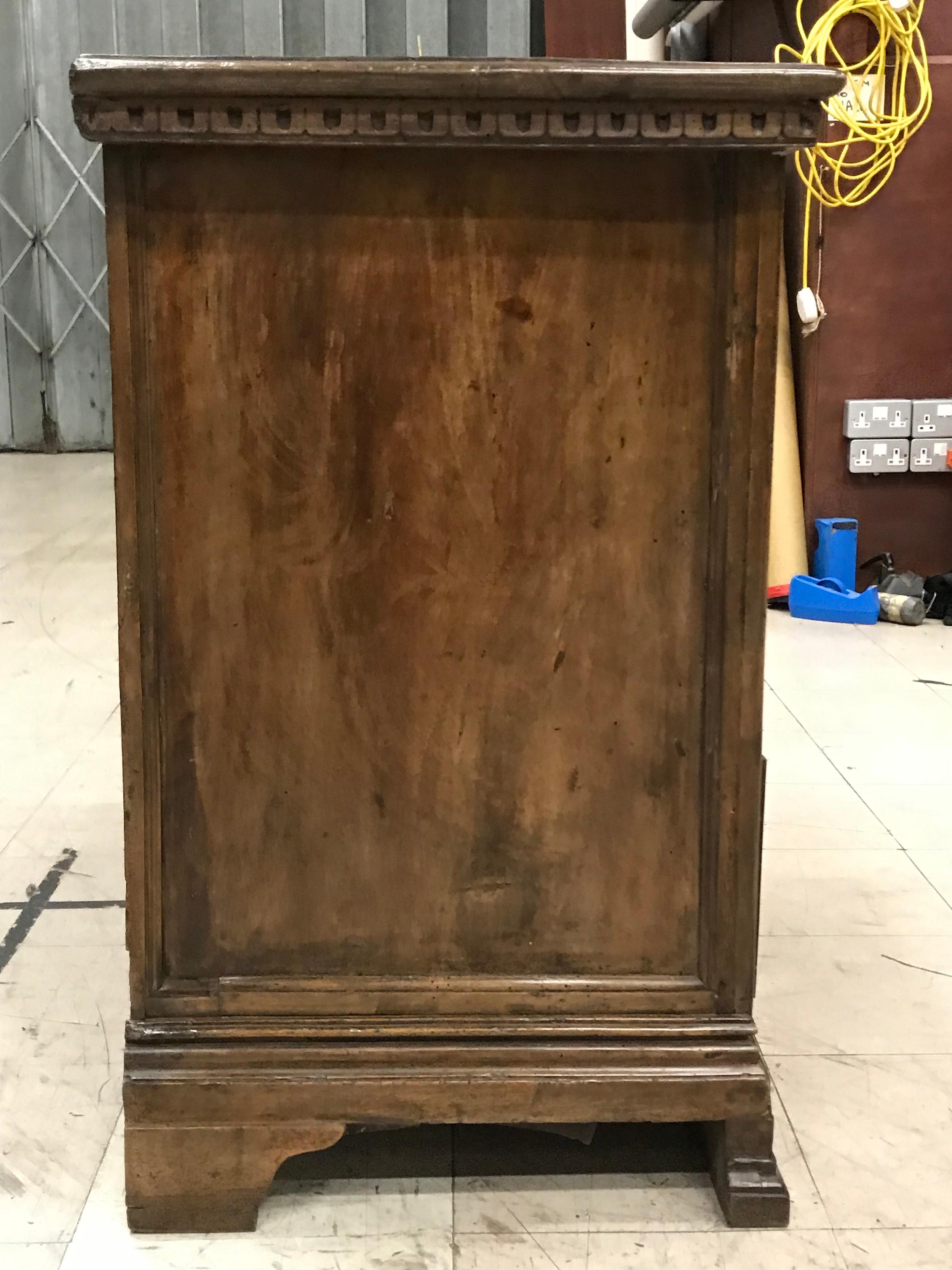 Joinery Commode, 18th Century, Italian, Venetian, Walnut, Small, Original Brassware For Sale