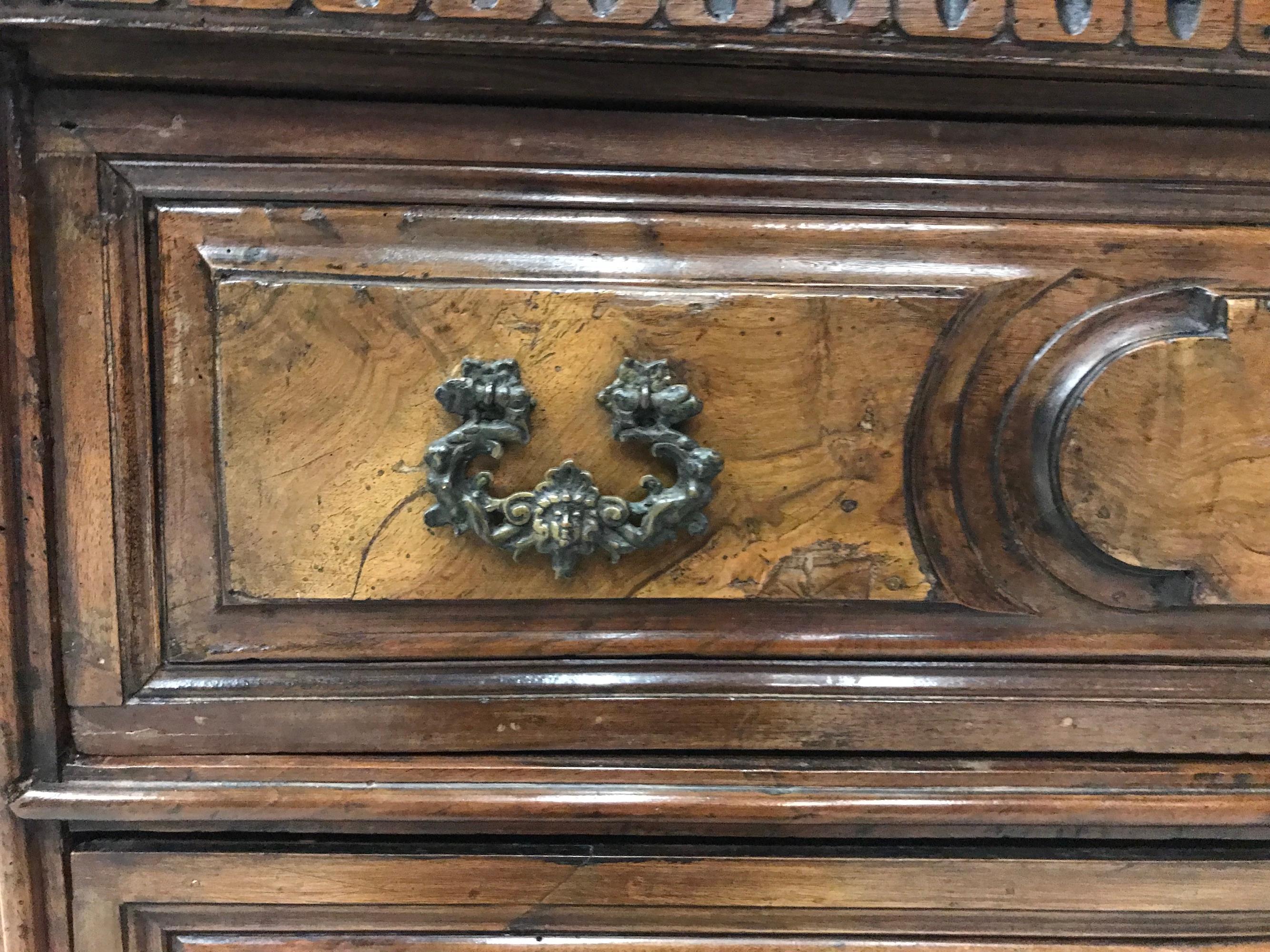 Commode, 18th Century, Italian, Venetian, Walnut, Small, Original Brassware For Sale 2