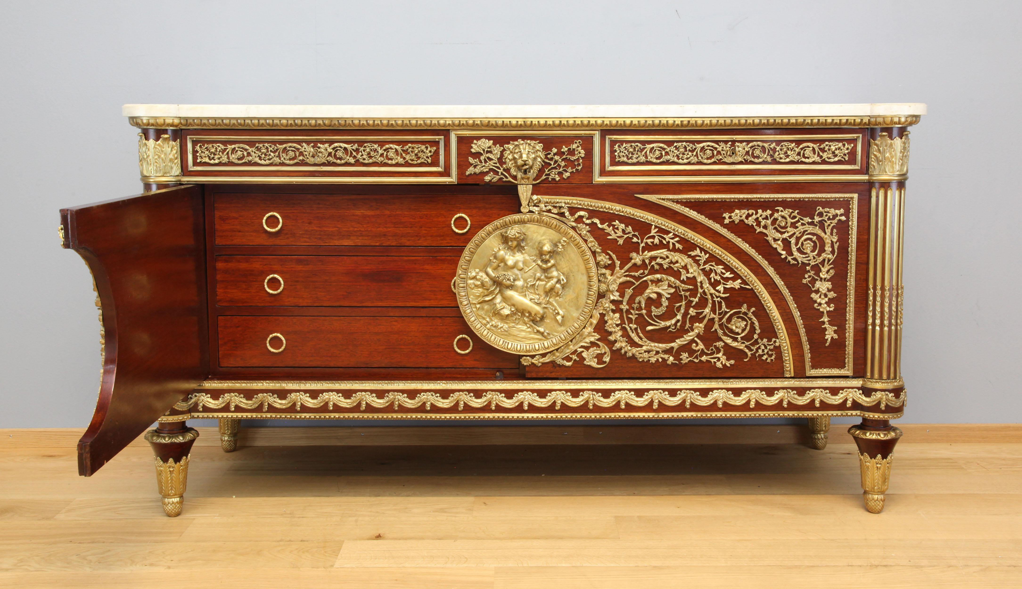 French Commode After Benneman and Stöckel, Louis XVI Paris Around 1900 For Sale