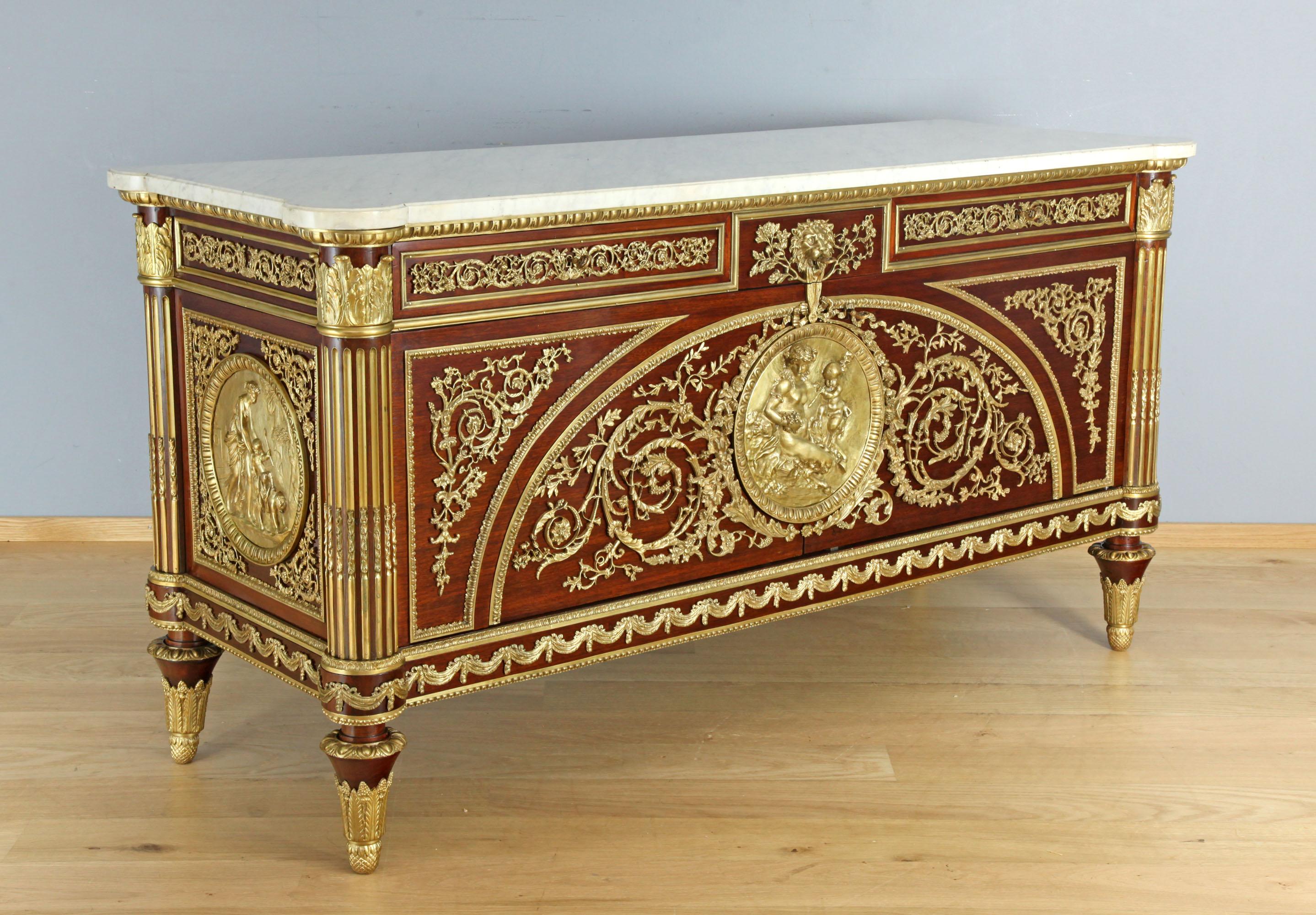 Late 19th Century Commode After Benneman and Stöckel, Louis XVI Paris Around 1900 For Sale