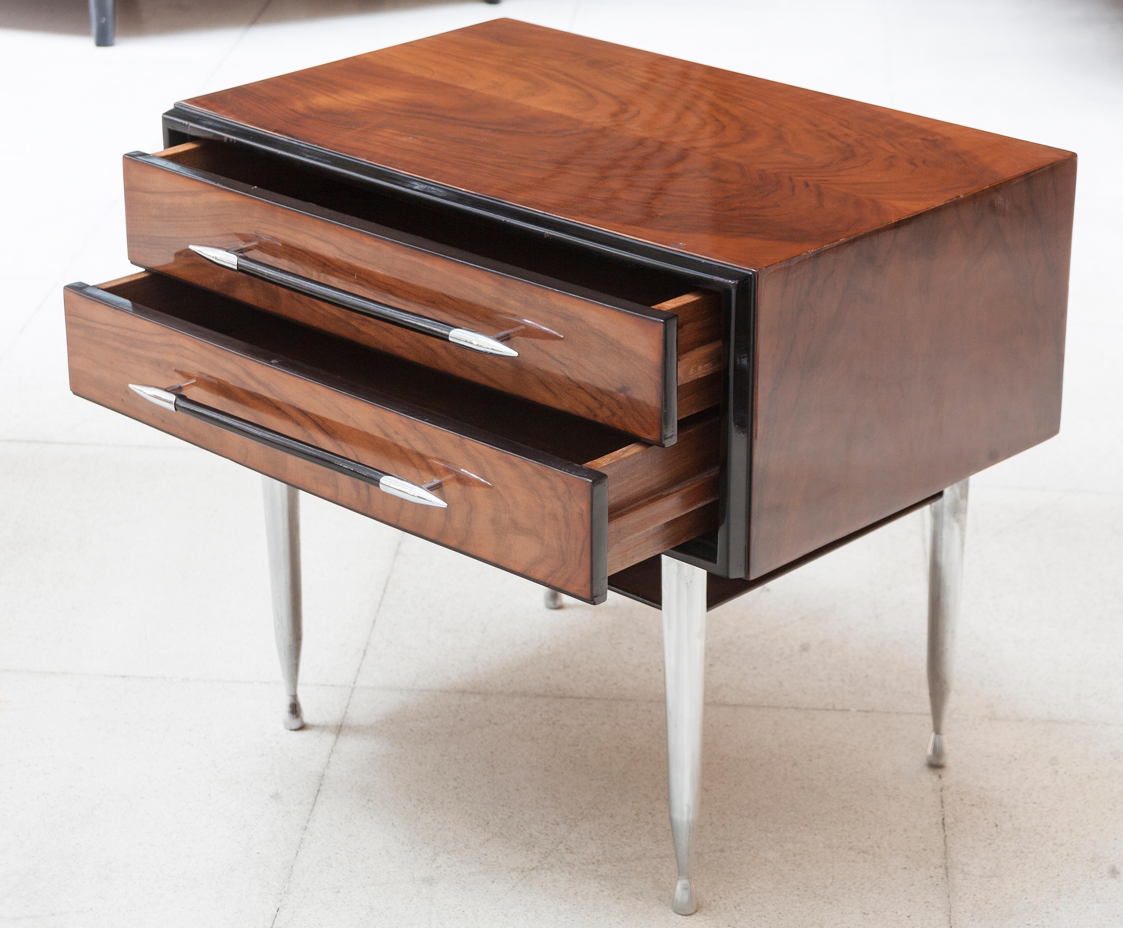 Commode and 2 Tables, 1960, Material, Wood and Chromed Bronze, Italian For Sale 1
