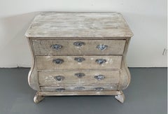 Commode Arbalète 19th Century Dutch Style in Patina White Bleached