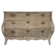 Commode Arbalete 19th Century-Dutch Style Patinated White Bleached by Bruno