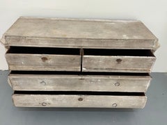 Commode Arbalete Dutch Style 19th Century Made by Bruno in Patina White Bleached