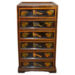 Commode Chiffonnier Chest of Drawers Veneered Iroko, 20th Mid-century