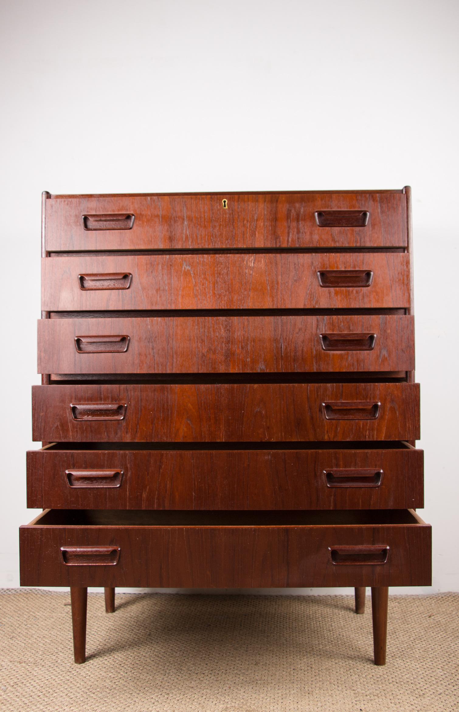 Commode, Danish Teak Chiffonier by Gunnar Nielsen Tibergaard 1960. For Sale 5