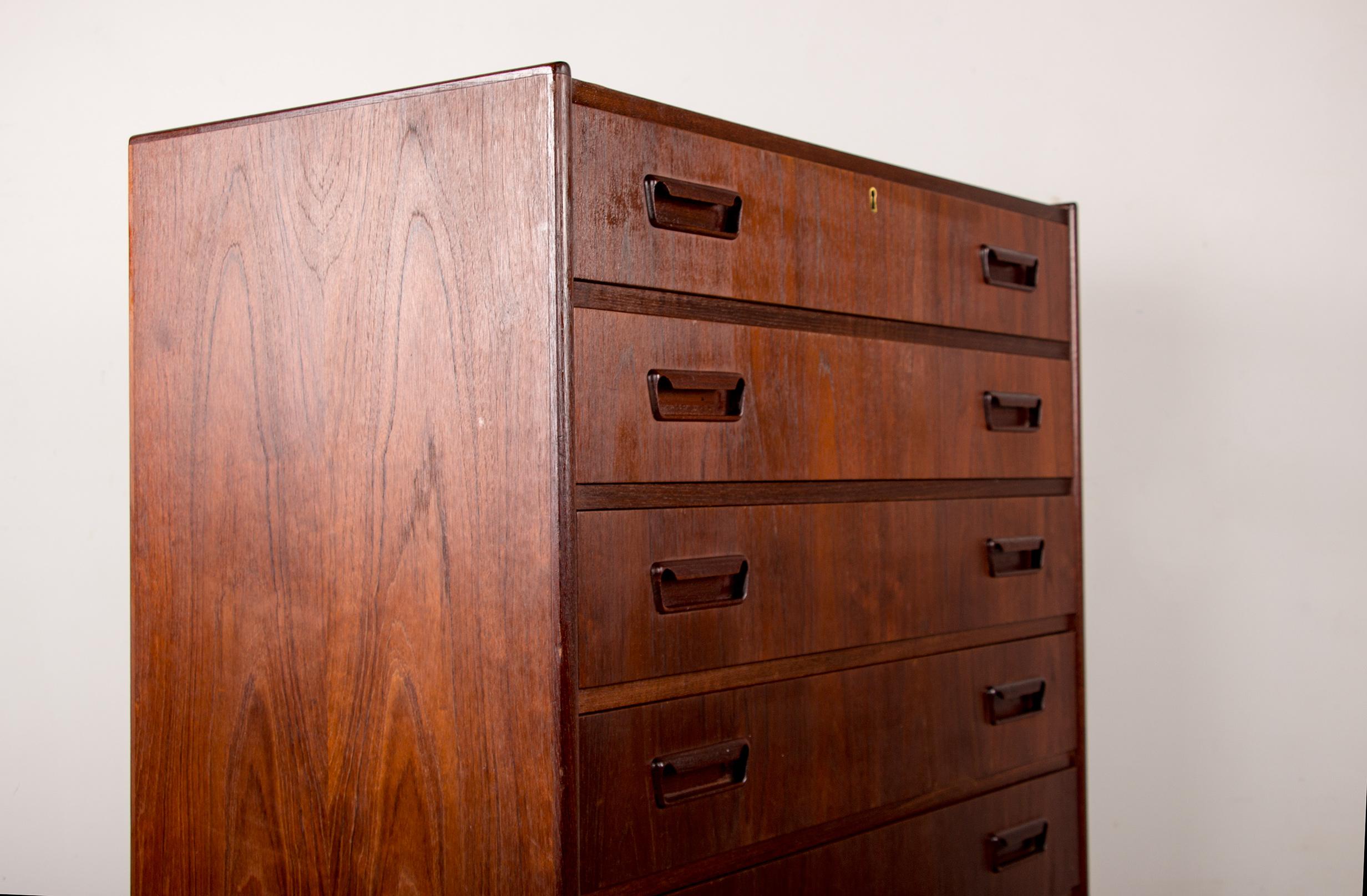 Commode, Danish Teak Chiffonier by Gunnar Nielsen Tibergaard 1960. For Sale 11