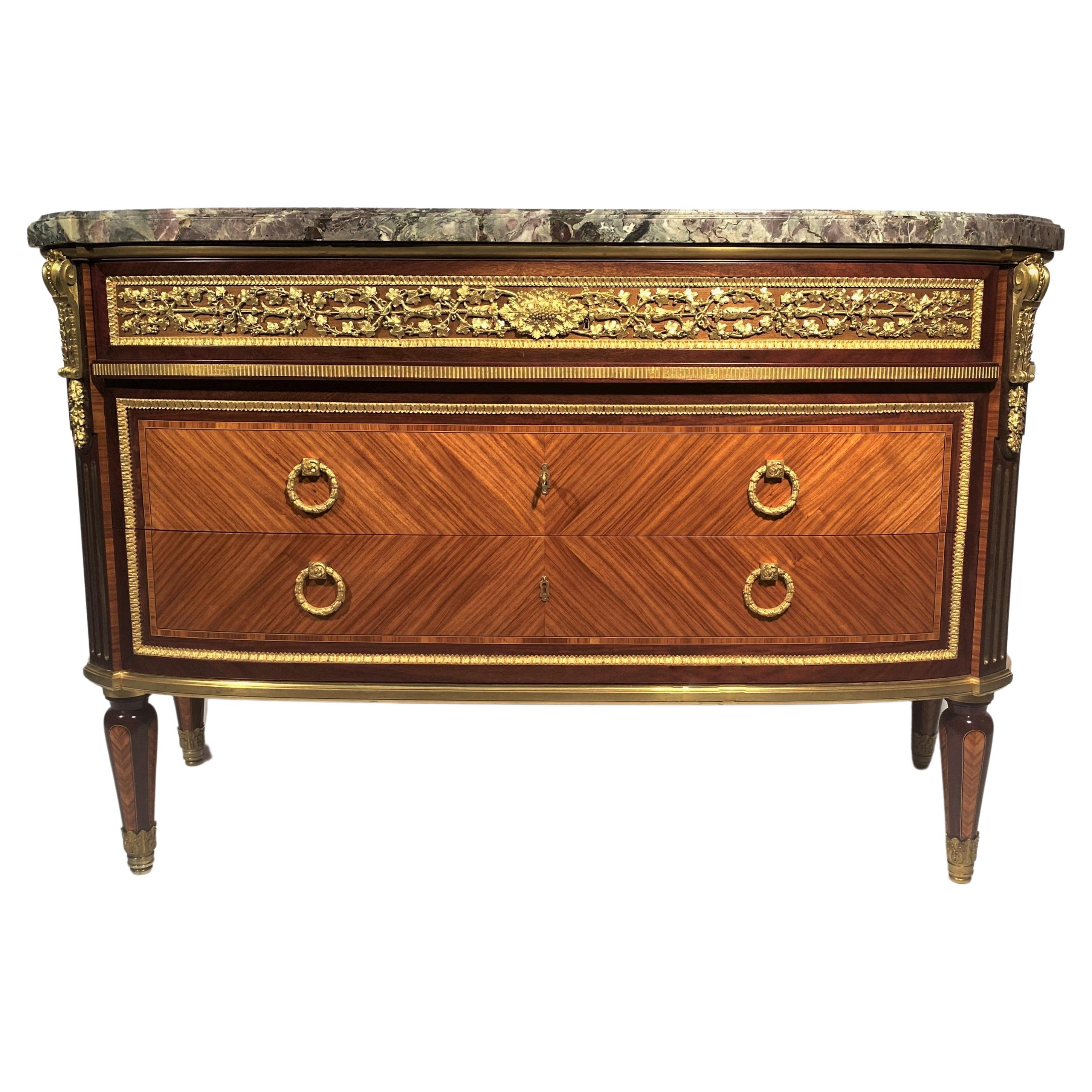 Marquetry Commode Louis XVI Style Collection From The Palace Of Versailles For Sale