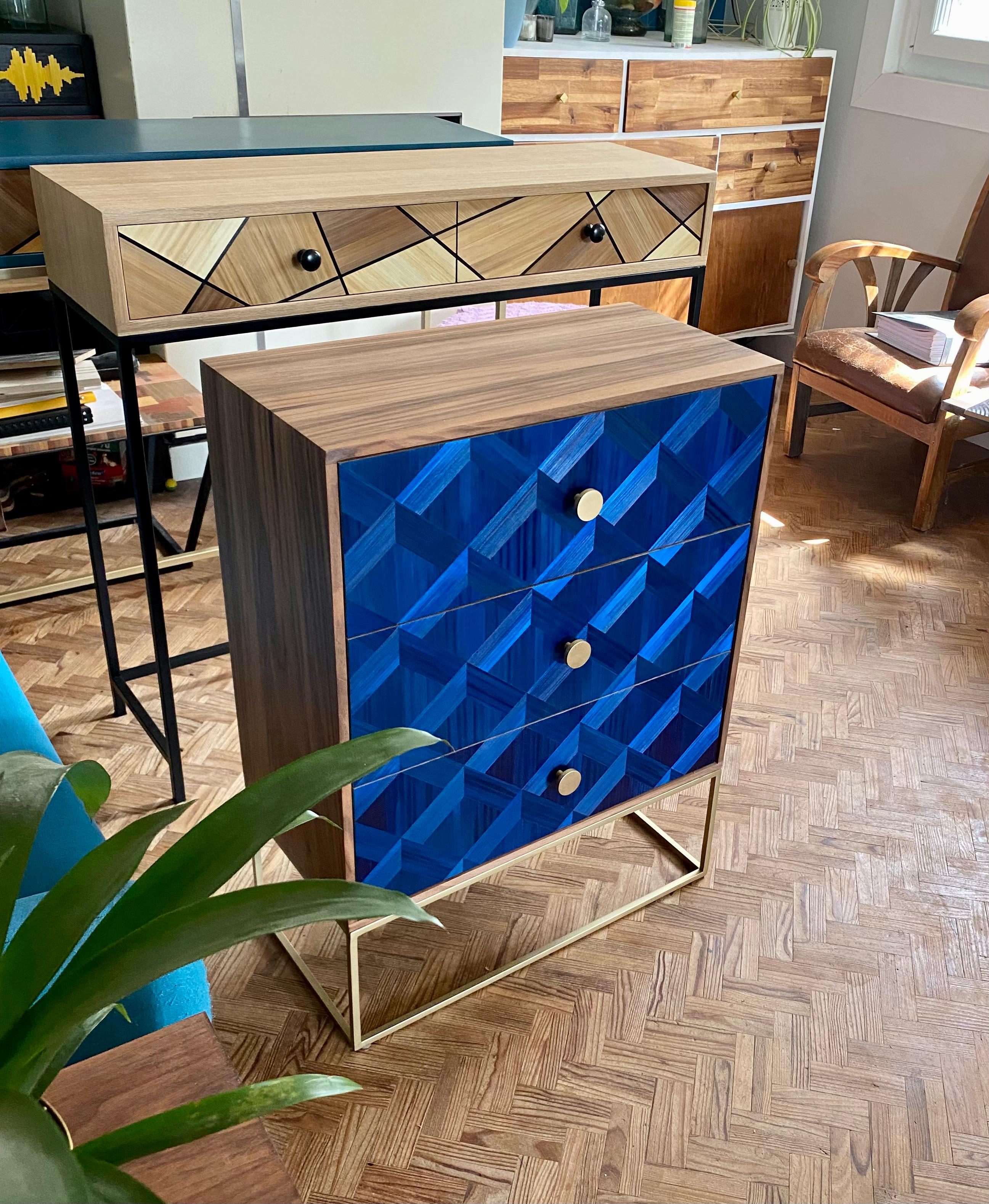 Steel Commode Deep Blue