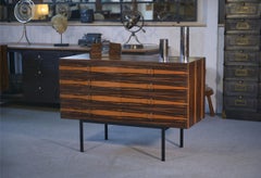 Commode design en ébène du Gabon 8 tiroirs 1960's