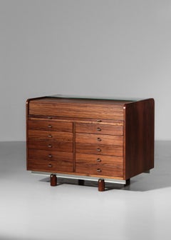 Commode Desk Gianfranco Frattini Secretary Roll Top for Bernini, Italian, 1961