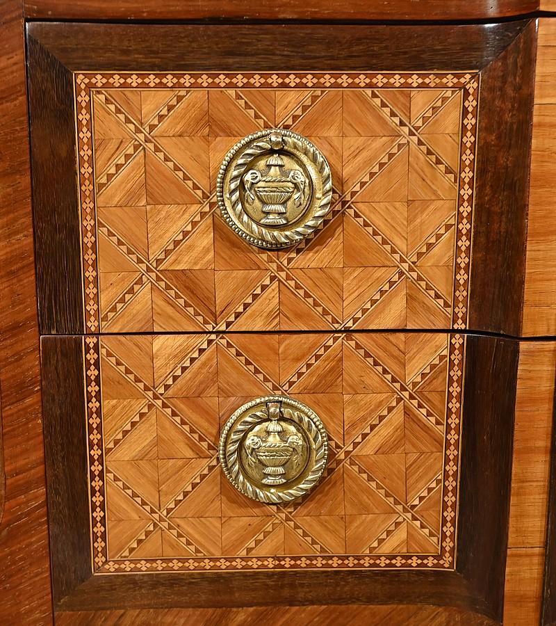 Cassettiera in palissandro e amaranto, Transizione in stile Luigi XV / Luigi XVI - in vendita 6