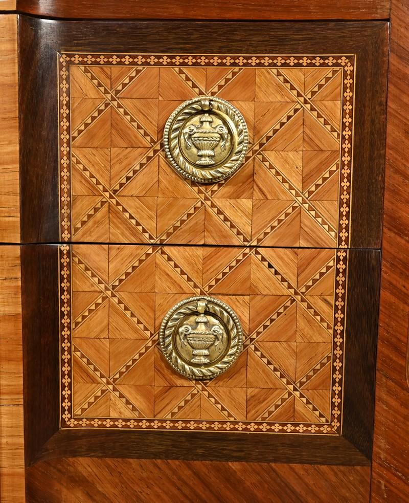 Cassettiera in palissandro e amaranto, Transizione in stile Luigi XV / Luigi XVI - in vendita 7