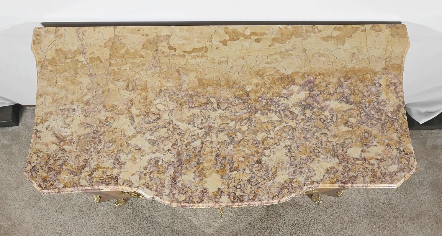 XIX secolo Cassettiera in palissandro e amaranto, Transizione in stile Luigi XV / Luigi XVI - in vendita