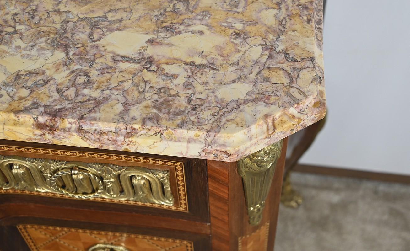 Cassettiera in palissandro e amaranto, Transizione in stile Luigi XV / Luigi XVI - in vendita 1