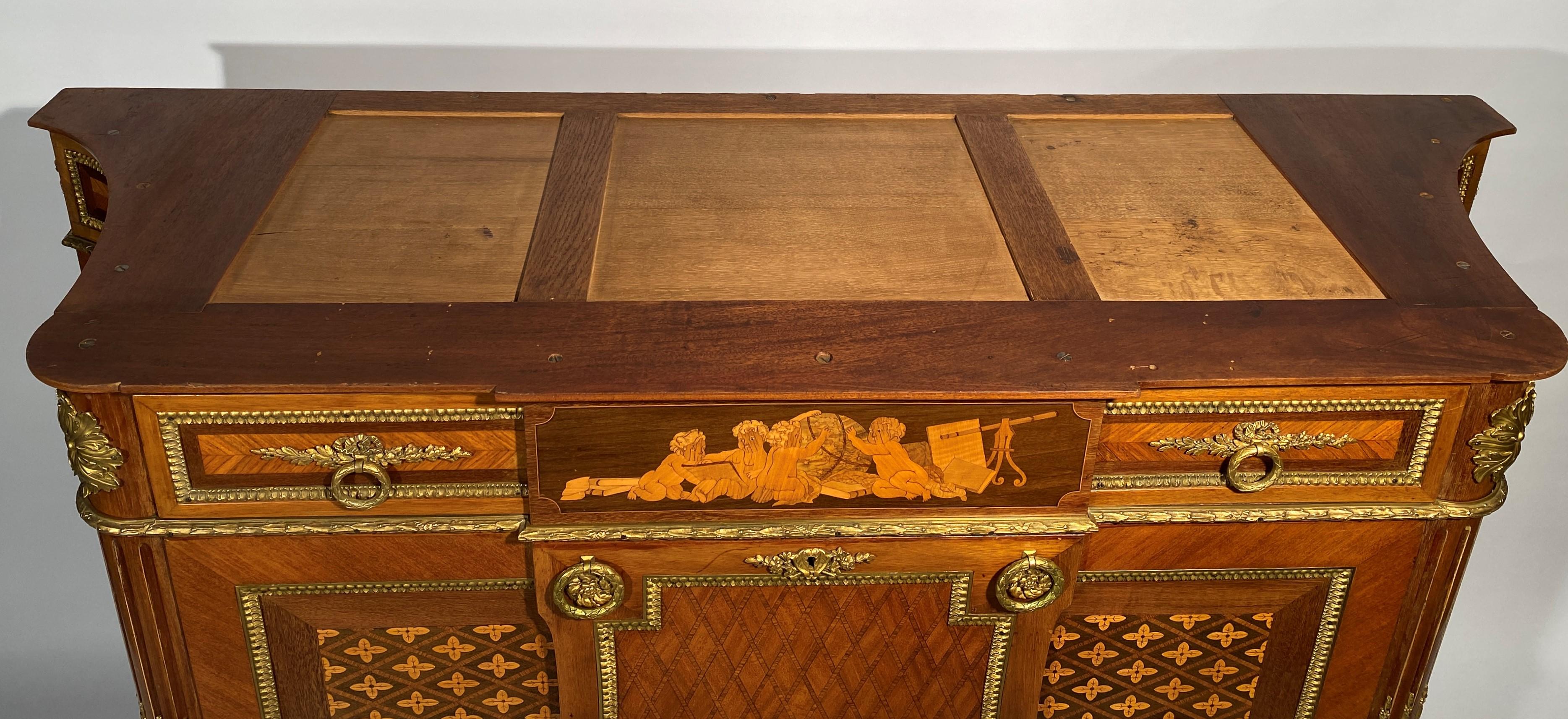 Marquetry Commode In The Style Of Jean Henri Riesener For Sale 2