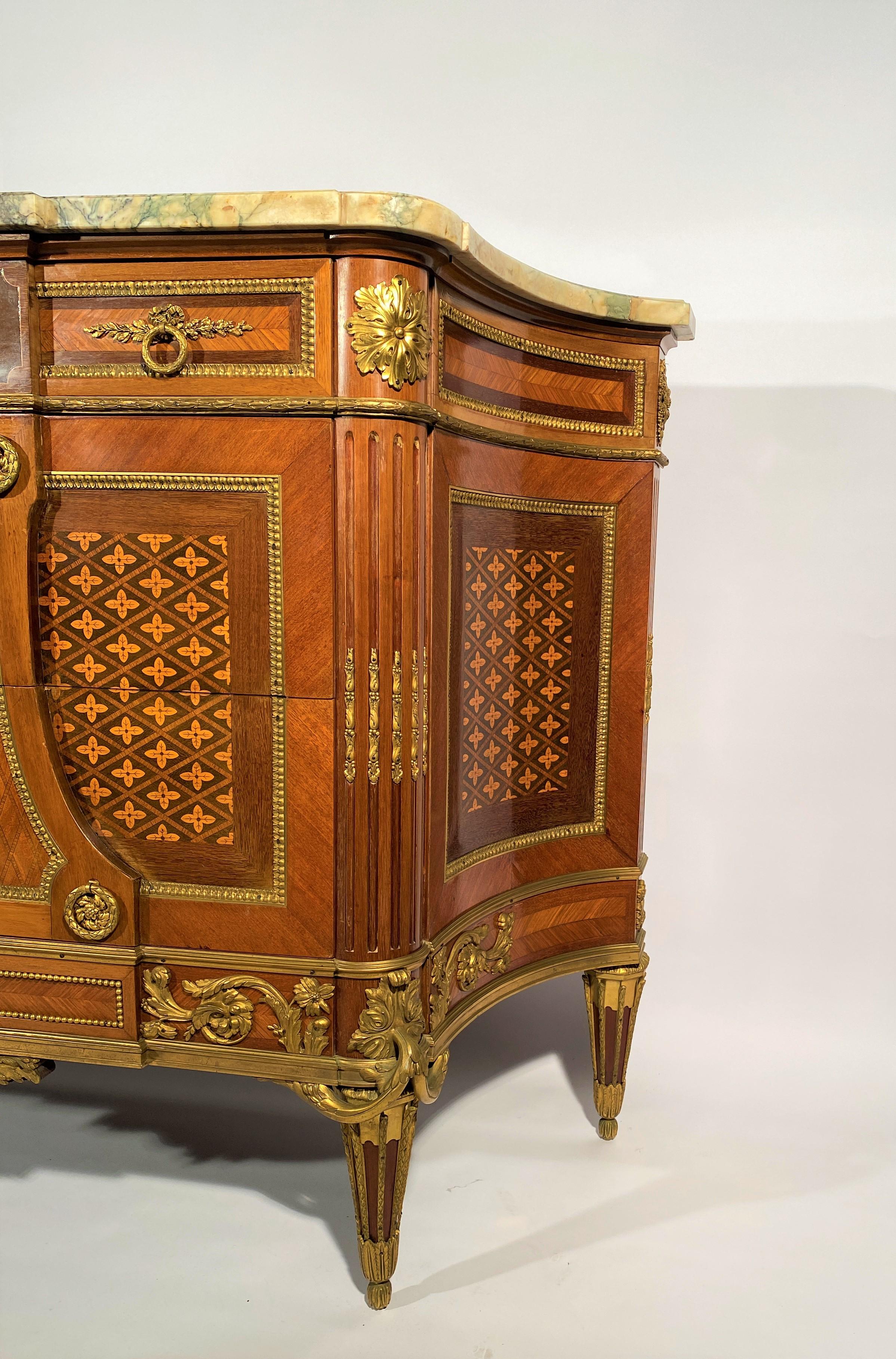 Marquetry Commode In The Style Of Jean Henri Riesener For Sale 5