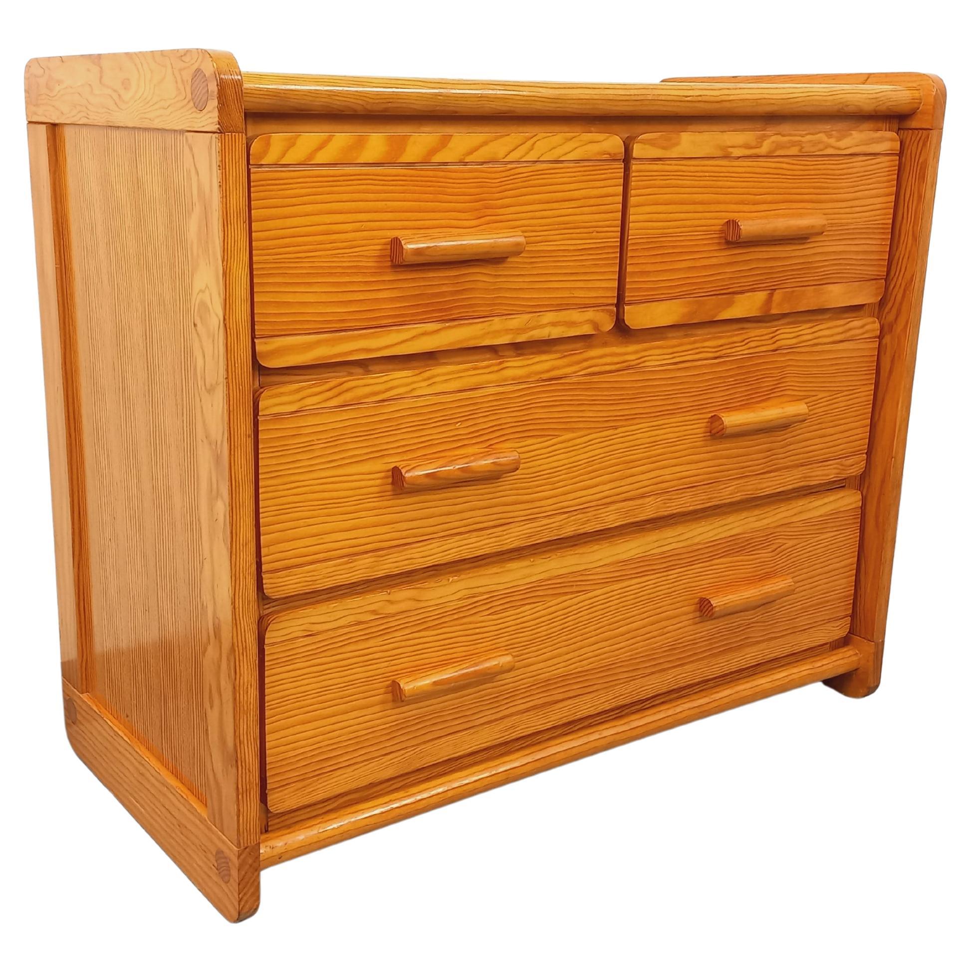 Commode en pin Gautier vintage des années 70 80