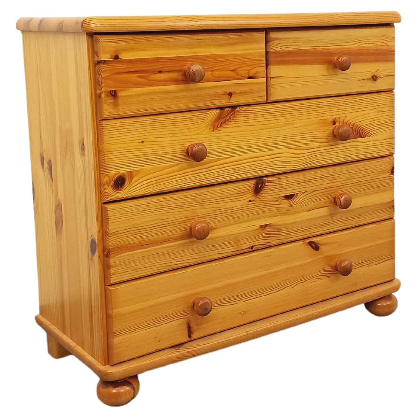 Commode en pin vintage des années 70