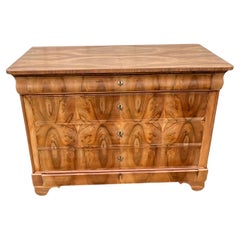 Commode France Louis Philippe Ronce De Noyer Mid 19th Century