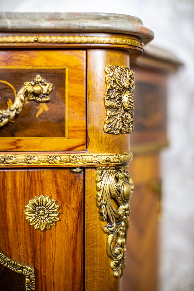 Inlaid Commode from the Late 20th Century in the Louis XV Type with Marble Top 6