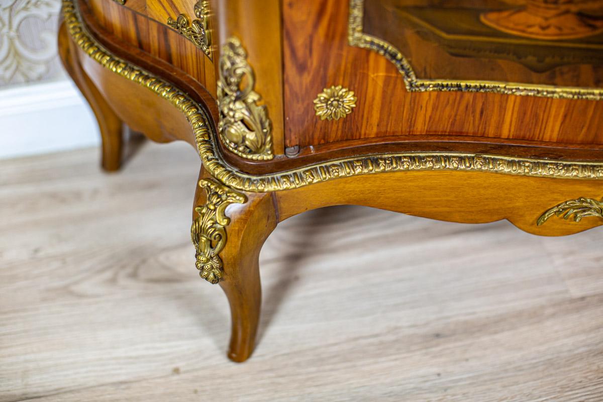 Inlaid Commode from the Late 20th Century in the Louis XV Type with Marble Top 1