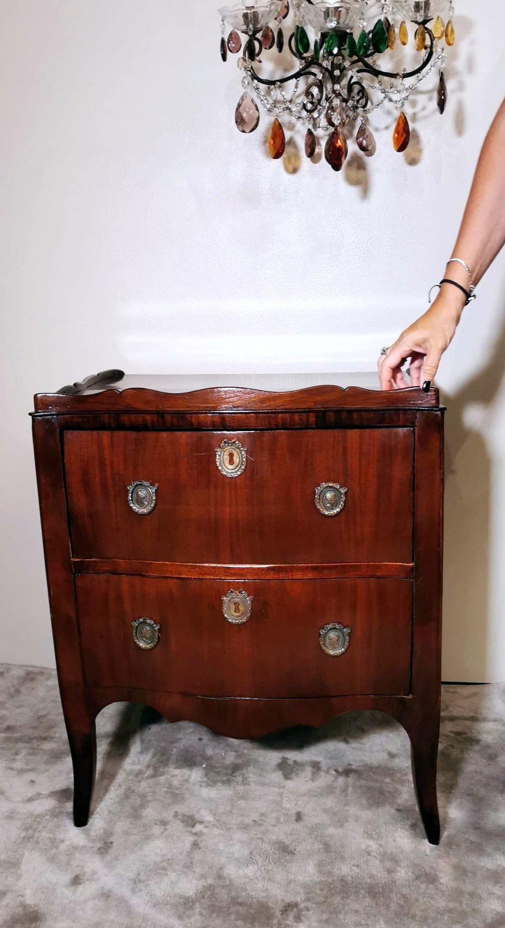 Commode in Original Neoclassical Style with Bronze Decorations For Sale 12