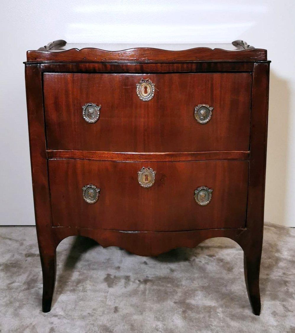 French Commode in Original Neoclassical Style with Bronze Decorations For Sale