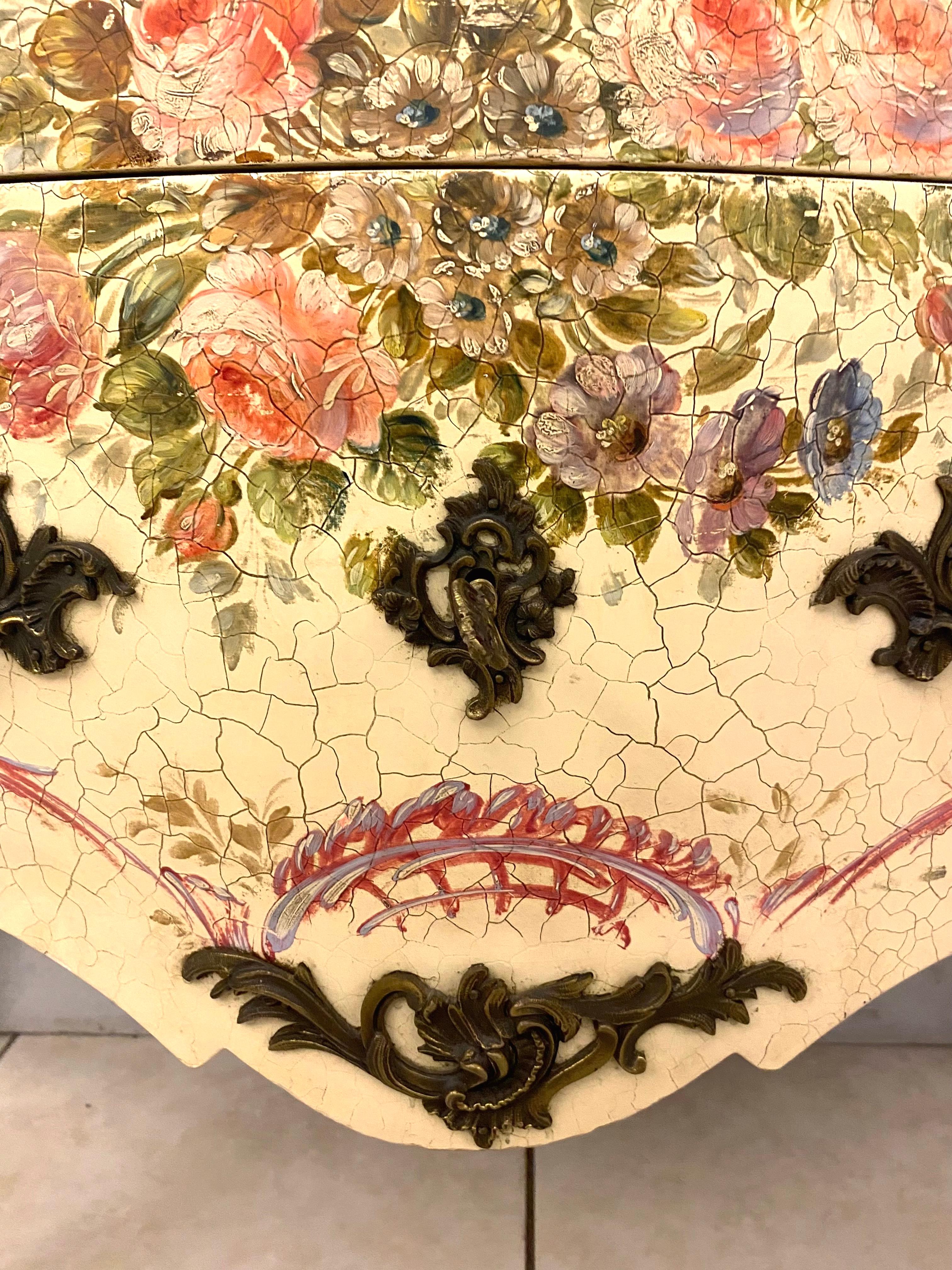 19th Century Venetian Commode Painted Wood Marble - Late 19th - Louis XV Style - Venice Italy For Sale
