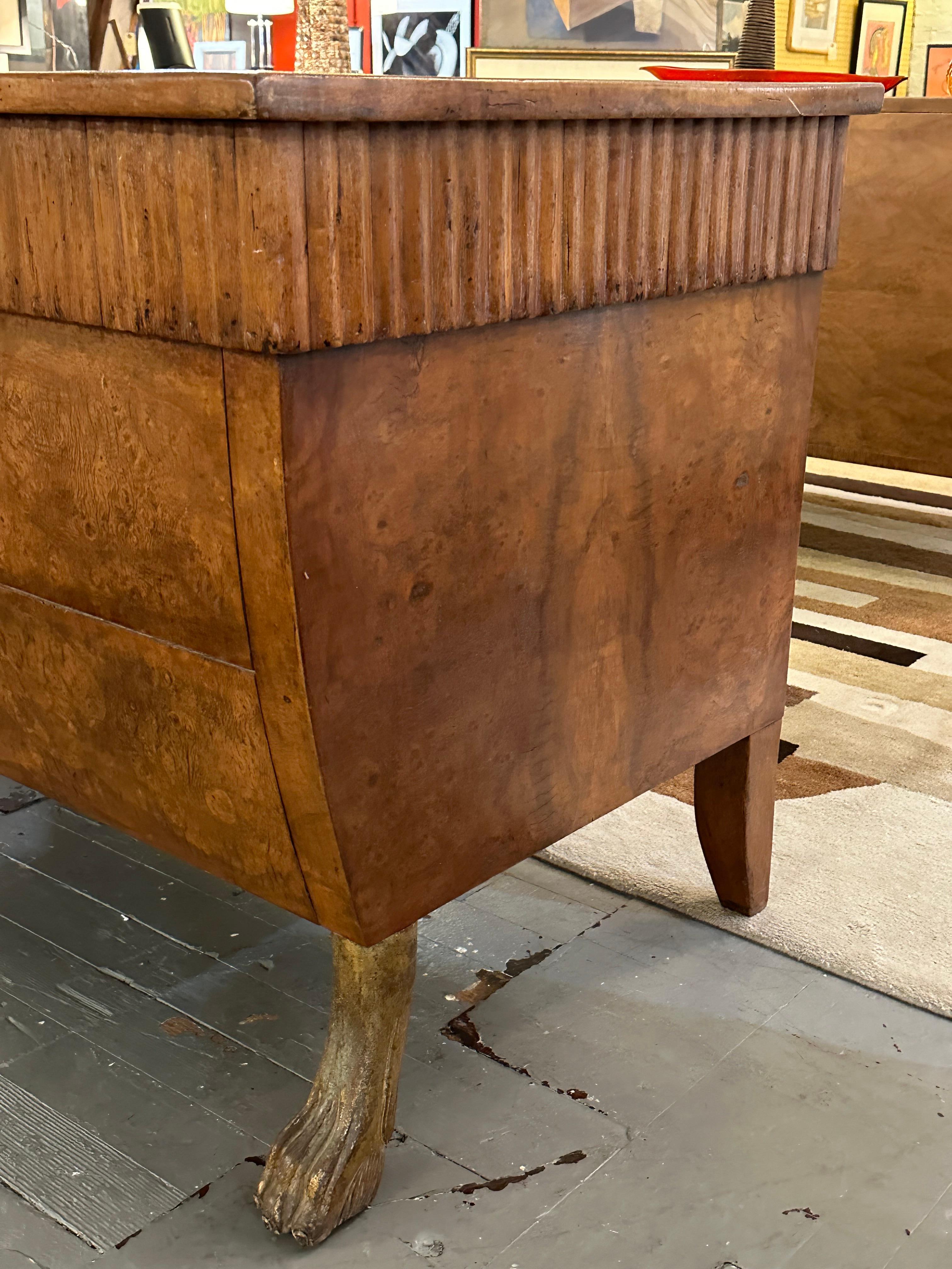 Hollywood Regency Pair of Consoles in Walnut with Faux Drawers by Rose Tarlow