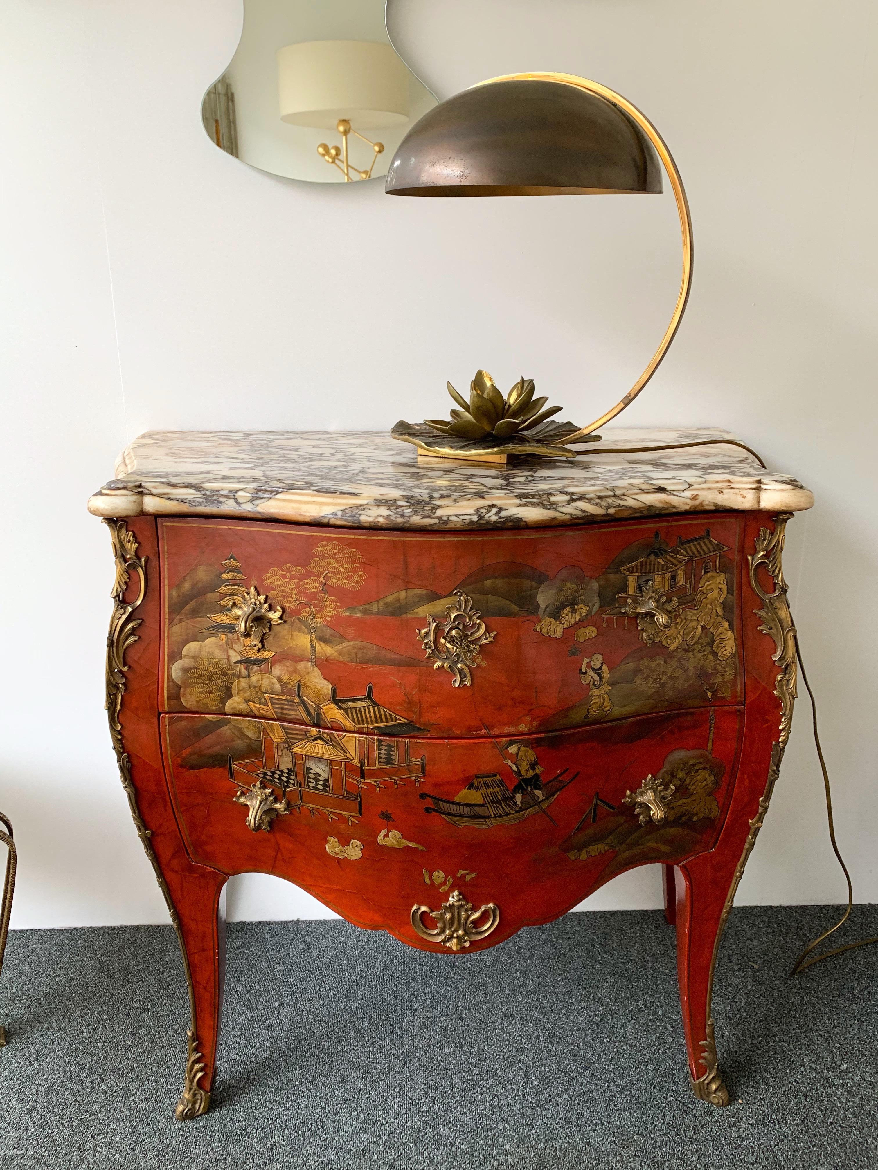 Commode Louis XV Lacquered Chinoiserie by Maison Jansen, France, 1960s 4