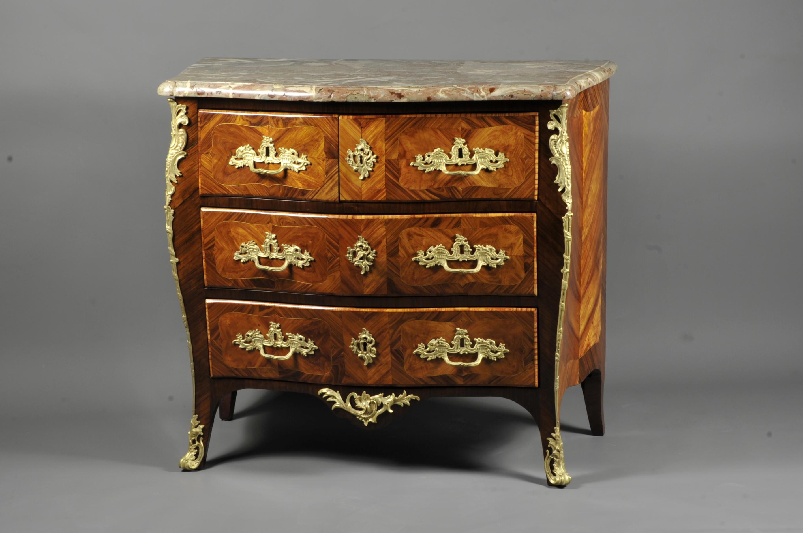 Marquetry  Commode Louis XV Stamped Gosselin For Sale