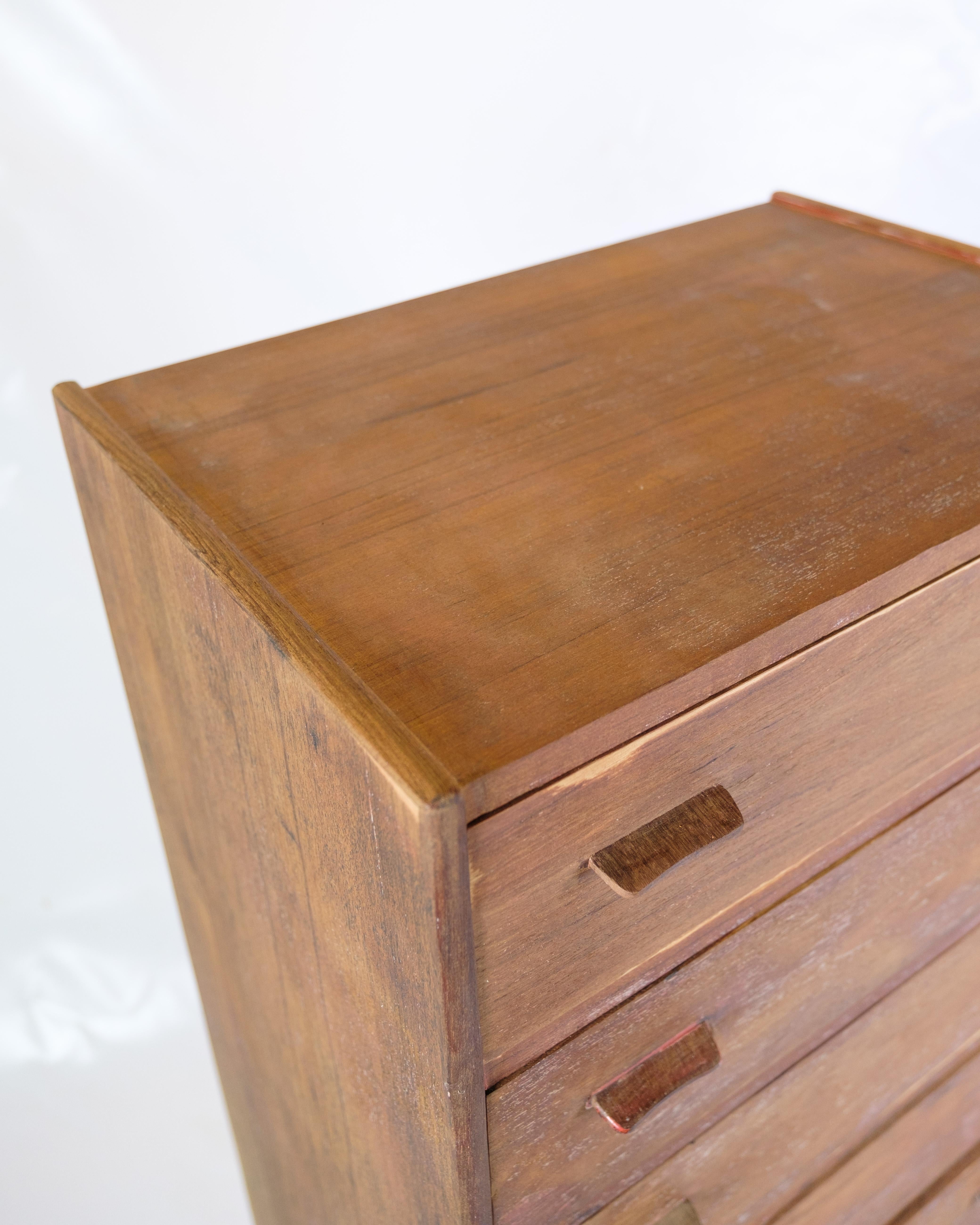 Commode Made In Teak With Oak Legs By Poul M. Volther Made By FDB From 1960s In Distressed Condition For Sale In Lejre, DK